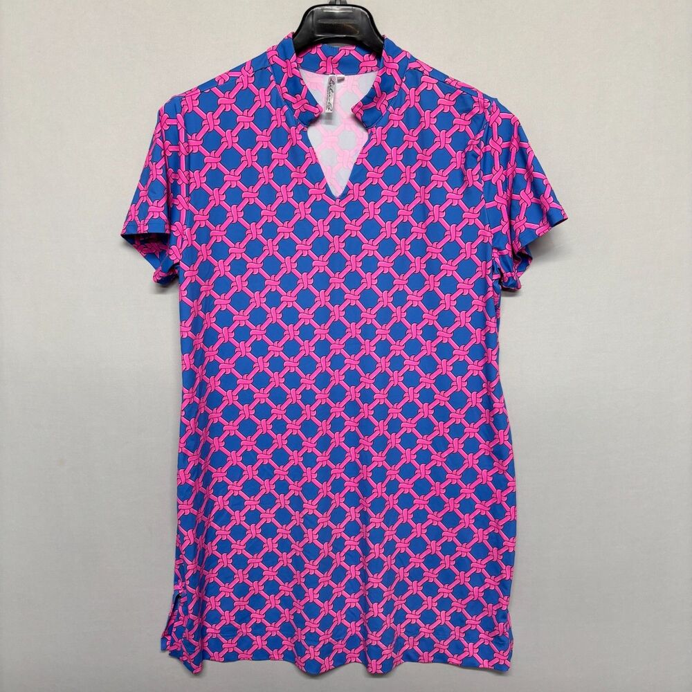 Lulu B Women Short Sleeve Dress Size 1X Geometric Nylon Blend D135 -24